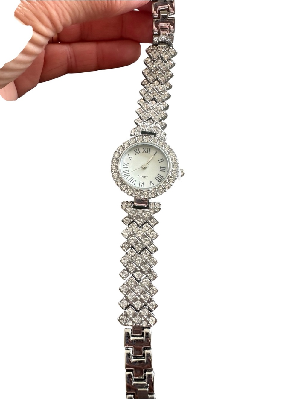 Silver Rhinestone Accented Quartz Watch - Picture 8 of 8